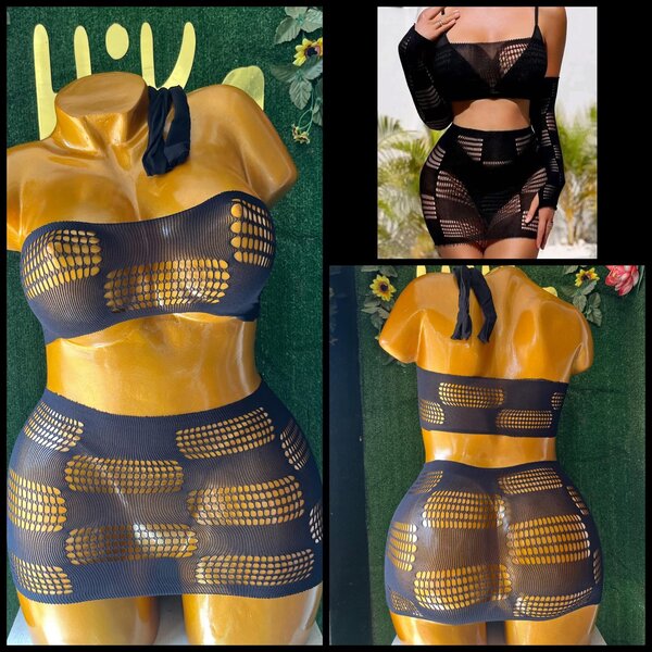 Ensemble Sexy en Maille Noire