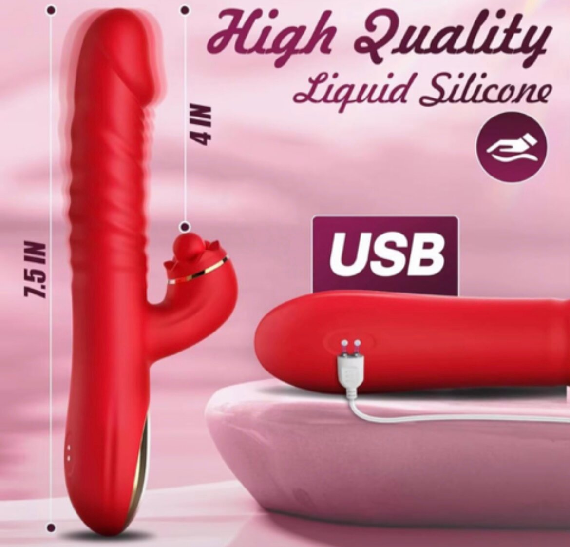 Vibromasseur masculin en silicone rechargeable