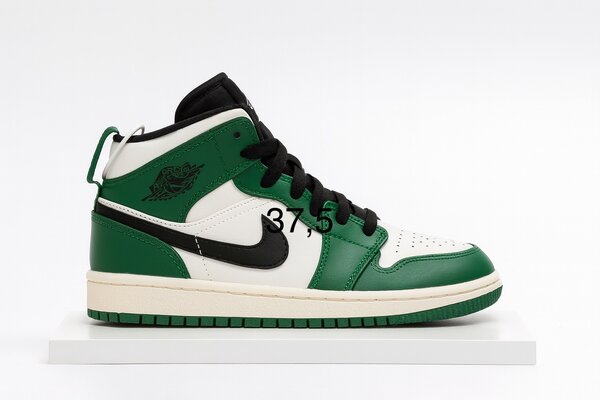 Baskets montantes vertes et blanches