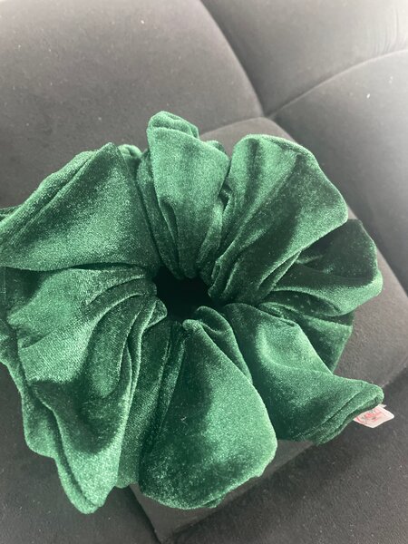 Chouchou Velours Vert Élégant