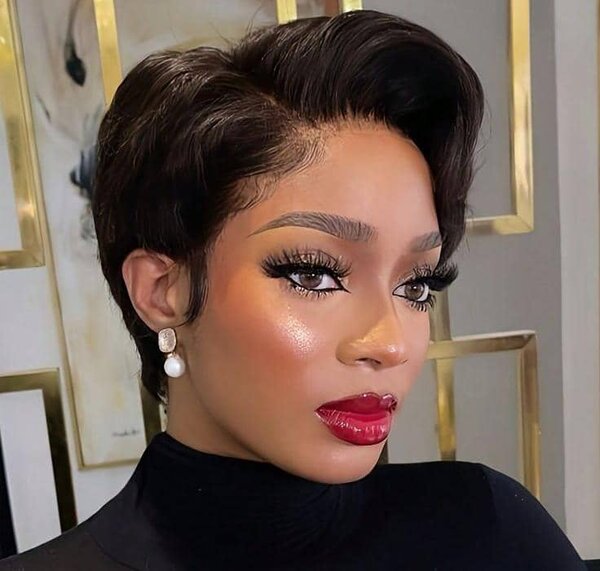 Perruque courte frontale pour femmes