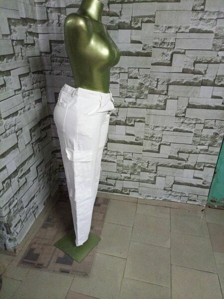 Pantalon cargo blanc femme