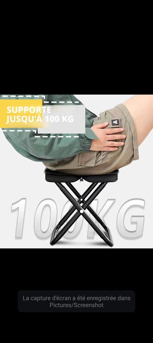 Tabouret pliant de camping