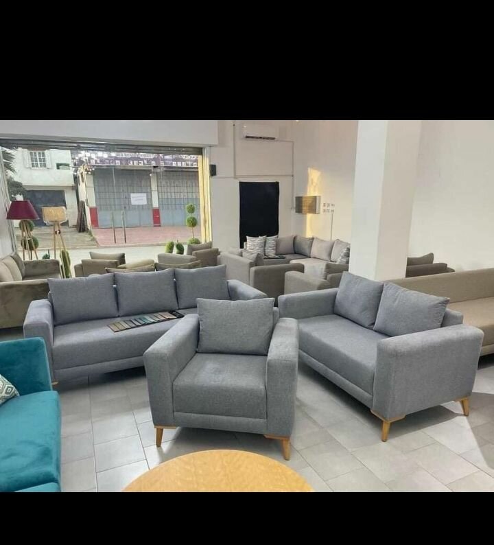 Canapé moderne en tissu et simili cuir