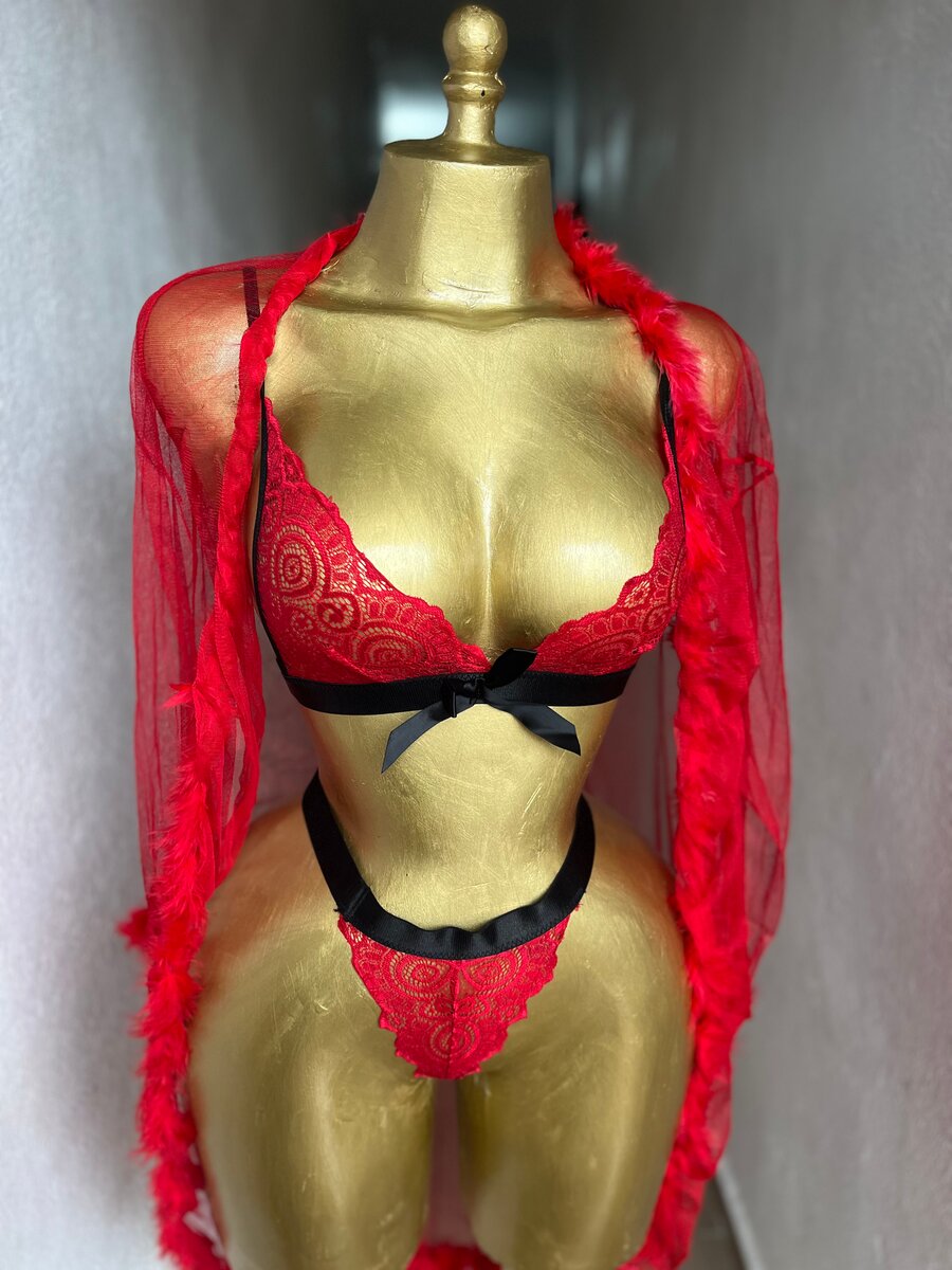 Ensemble lingerie rouge sexy