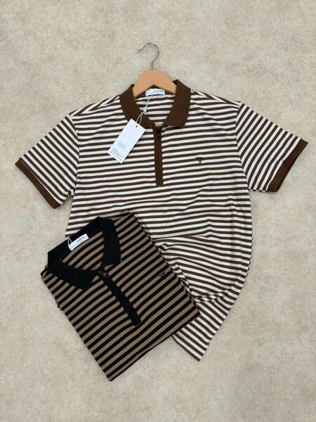 Polo rayé homme en coton