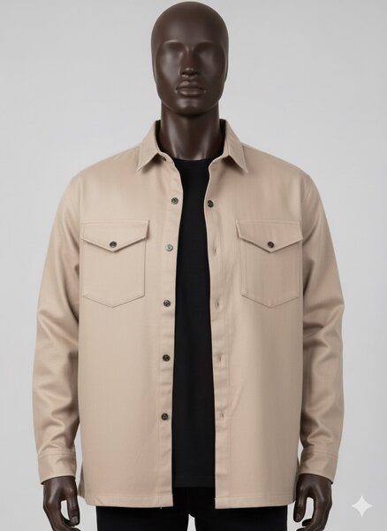 Surchemise beige pour homme