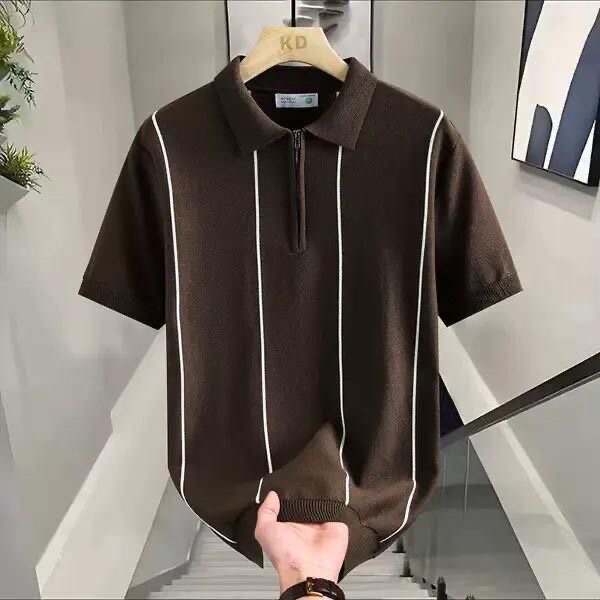 Polo classique à rayures pour homme