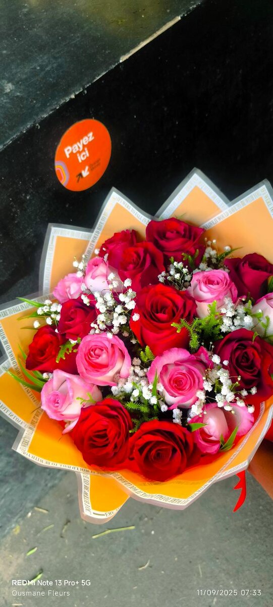 Bouquet de roses romantiques