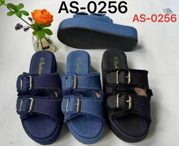 Sandales denim à boucles AS-0256 femme