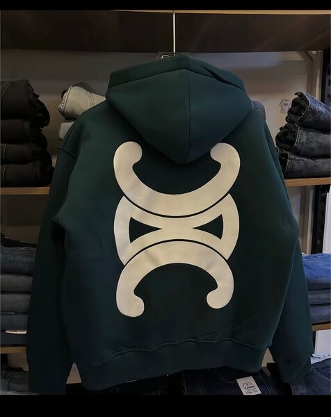 Sweat à capuche vert avec logo