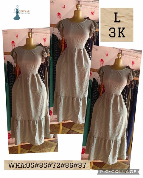 Robe longue grise pour femme