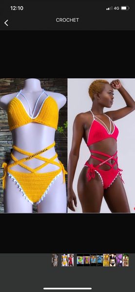 Bikini crochet coloré