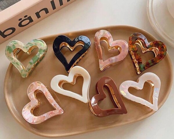 Pinces à cheveux en forme de cœur