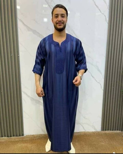 Djellaba homme moderne bleue