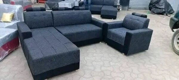 Canapé d'angle convertible en tissu