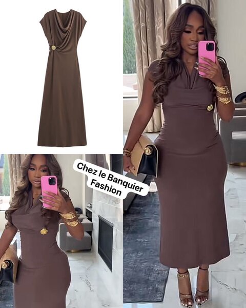 Robe élégante avec broche