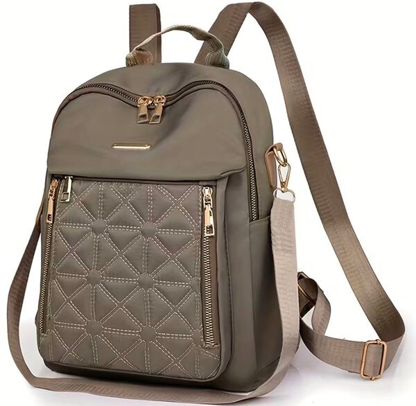 Sac à dos femme gris matelassé