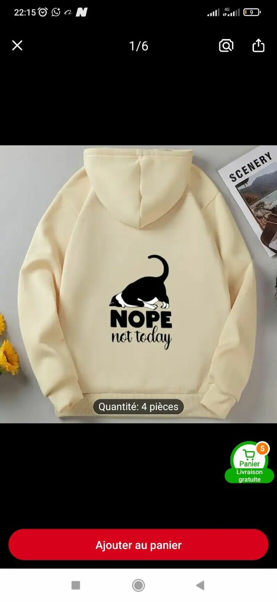 Hoodie Chat Désinvolte