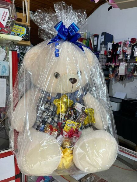 Cadeau ours en peluche avec chocolat