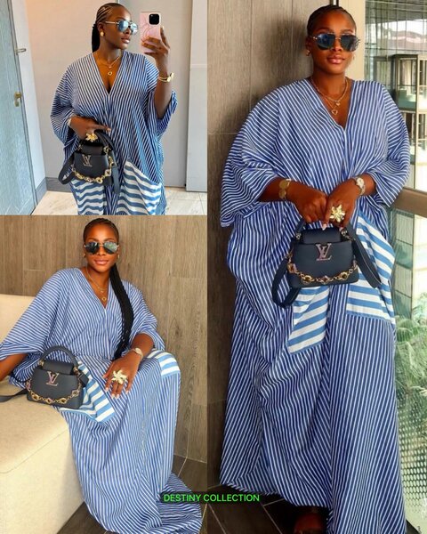 Ensemble robe africaine bleue DESTINY COLLECTION