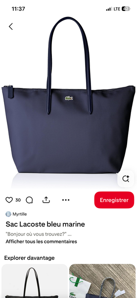 Sac cabas Lacoste élégant
