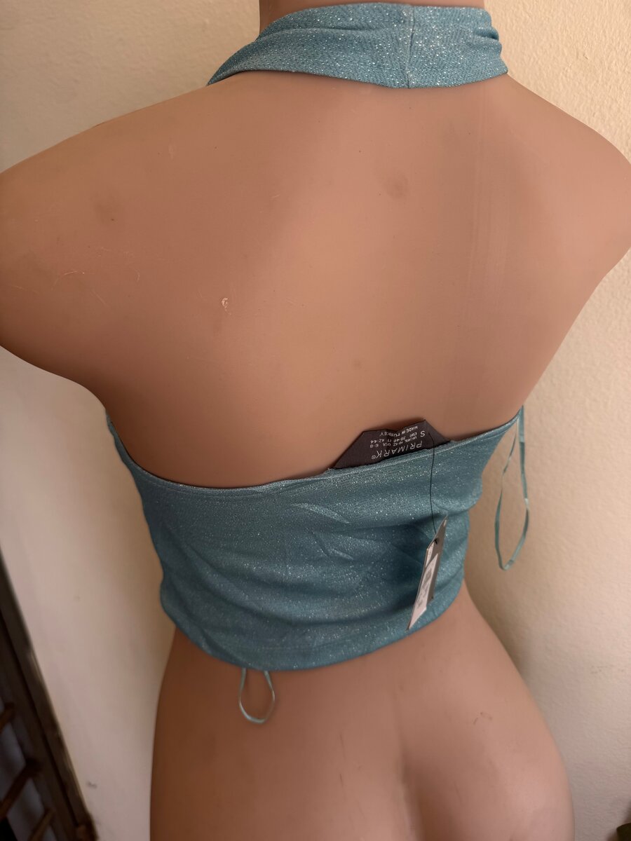 Haut bikini imprimé zèbre et bleu