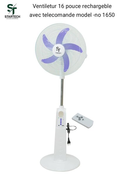 Ventilateur Rechargeable 16" avec Télécommande