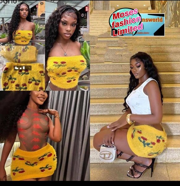 Ensemble tricoté floral