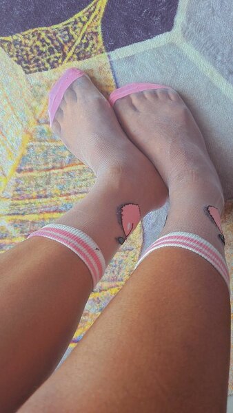 Chaussettes transparentes pêches