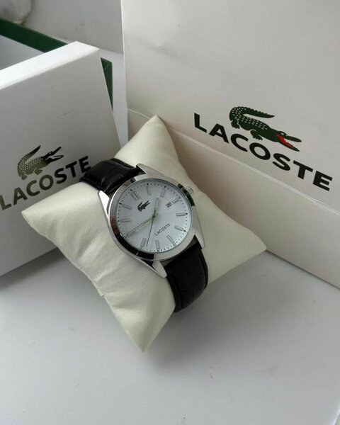 Montre Lacoste Cuir Noir et Argent