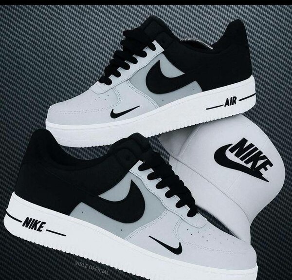 Nike Air Force 1 Baskets Homme Noir et Blanc