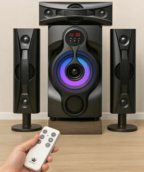 Système audio avec subwoofer et télécommande