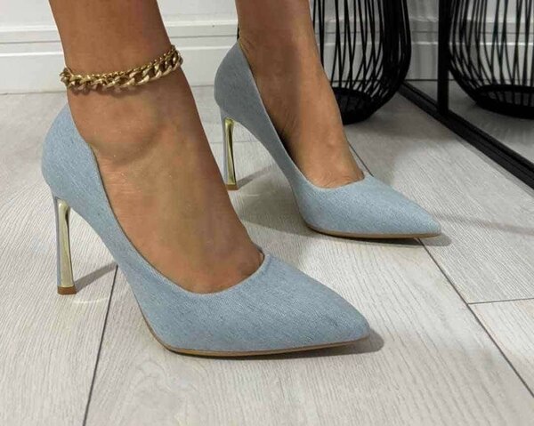 Escarpins en jeans bleu clair