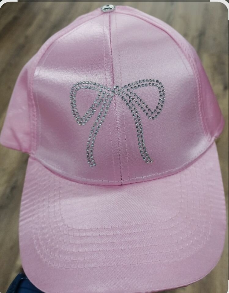 Casquette Rose Strass Noeud