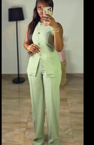 Combinaison verte femme chic