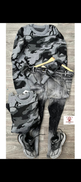 Pull camouflage homme