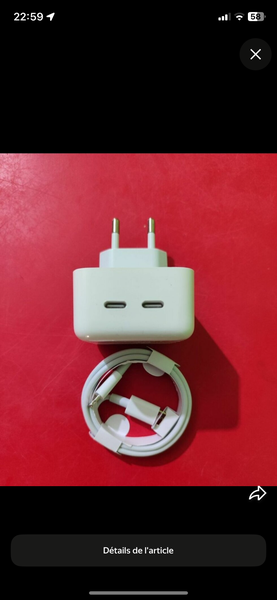 Chargeur USB-C Double 20W