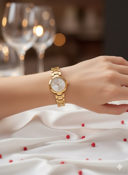 Montre Femme Élégante Dorée