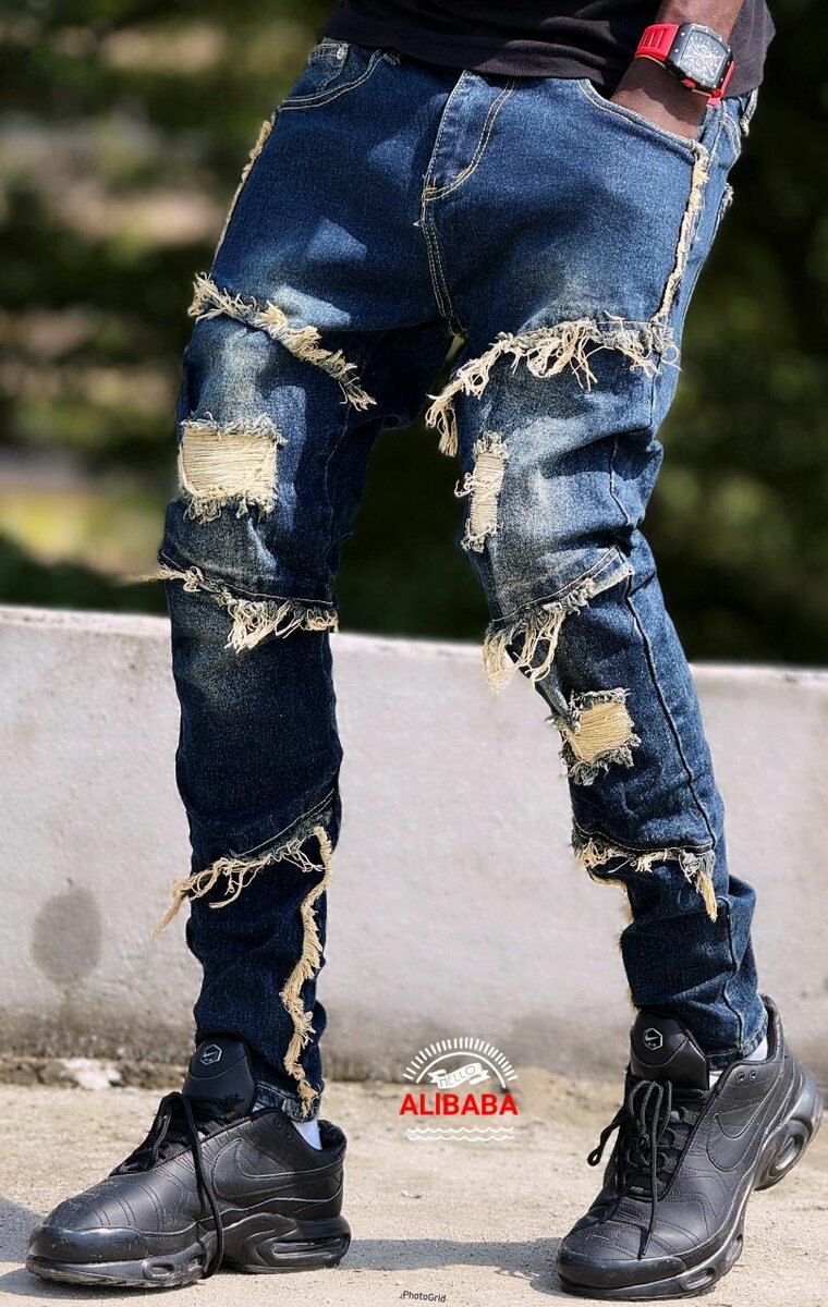 Jeans déchirés hommes tendance