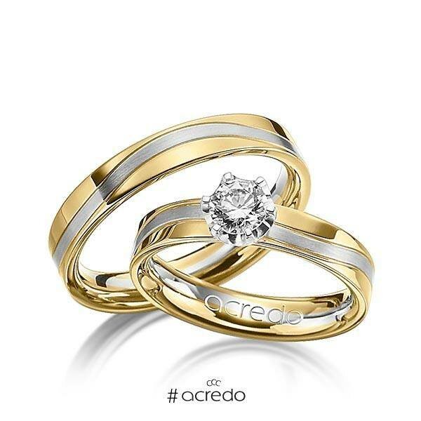 Alliance de mariage or et diamant