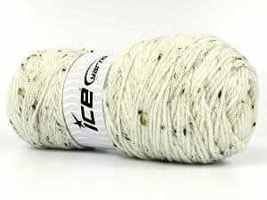 Fil à tricoter blanc tweed