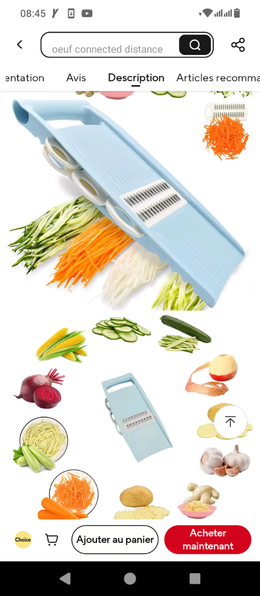 Râpe multifonction pour légumes