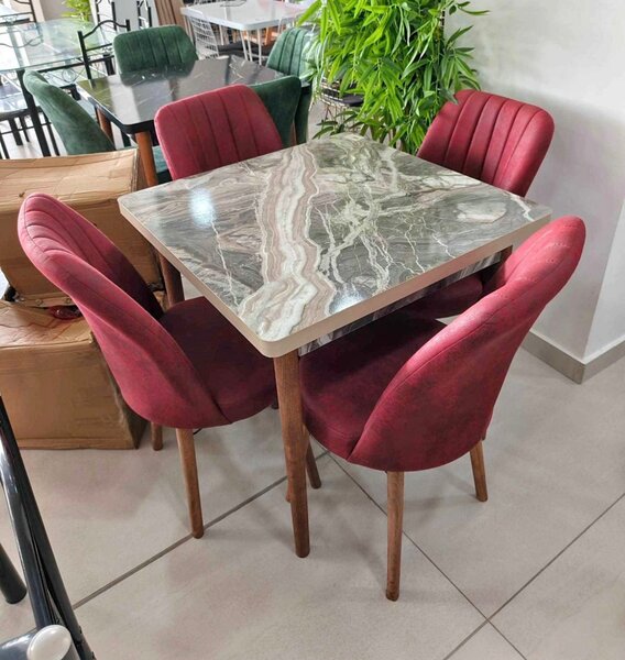 Table à manger en marbre et bois