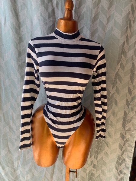 Body rayé à manches longues