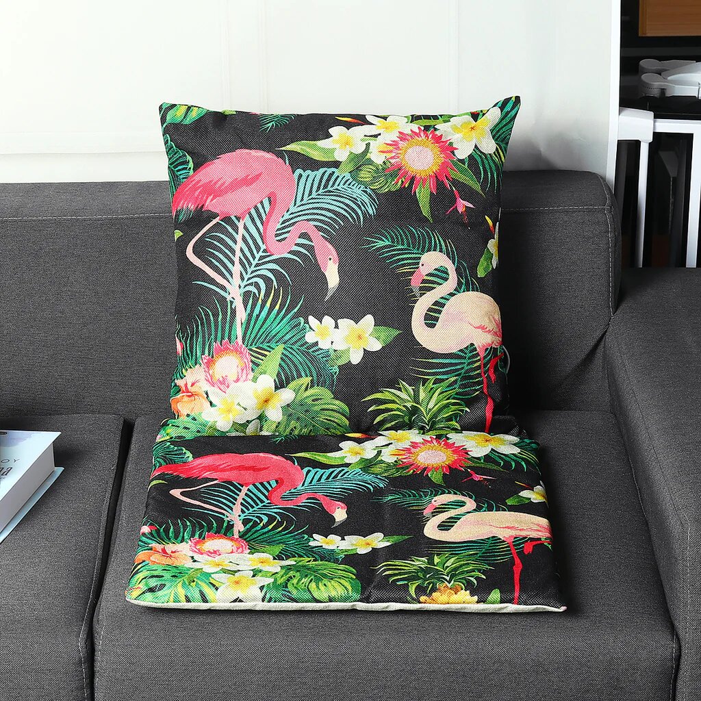 Coussin Tropical Flamants Roses