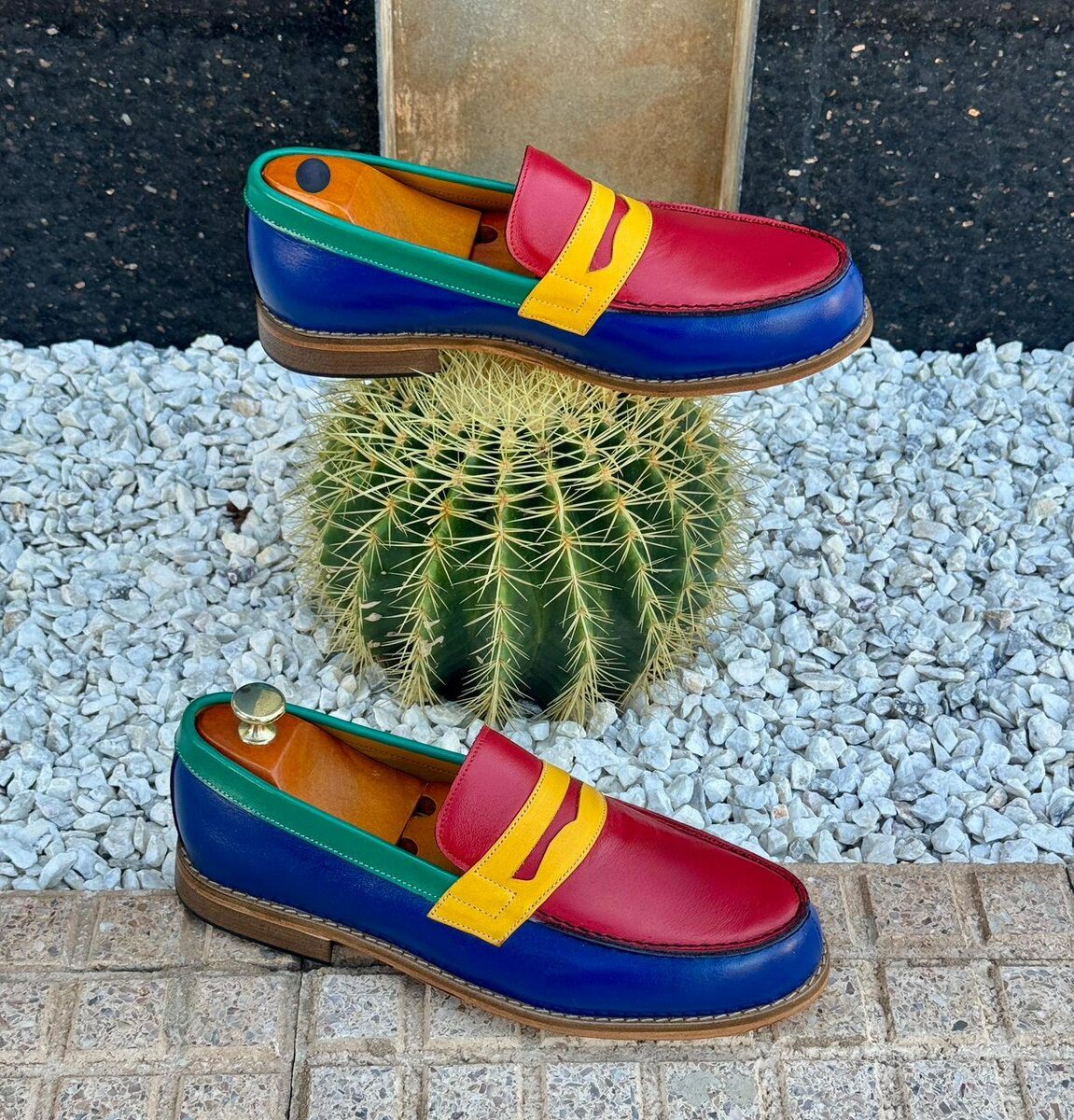 Mocassins colorés en cuir