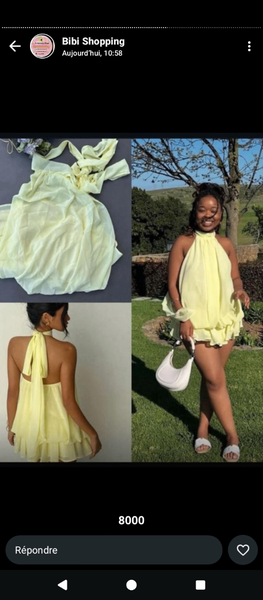 Robe évasée jaune vif