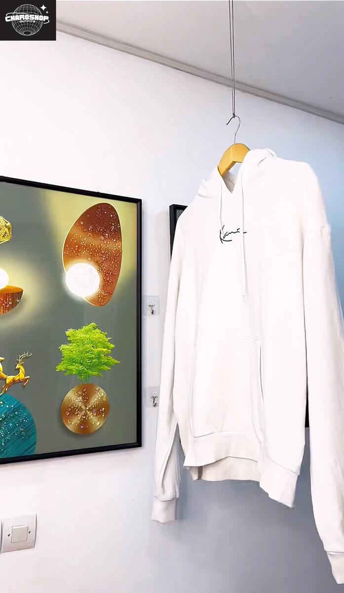 Sweat à Capuche Blanc Unisexe