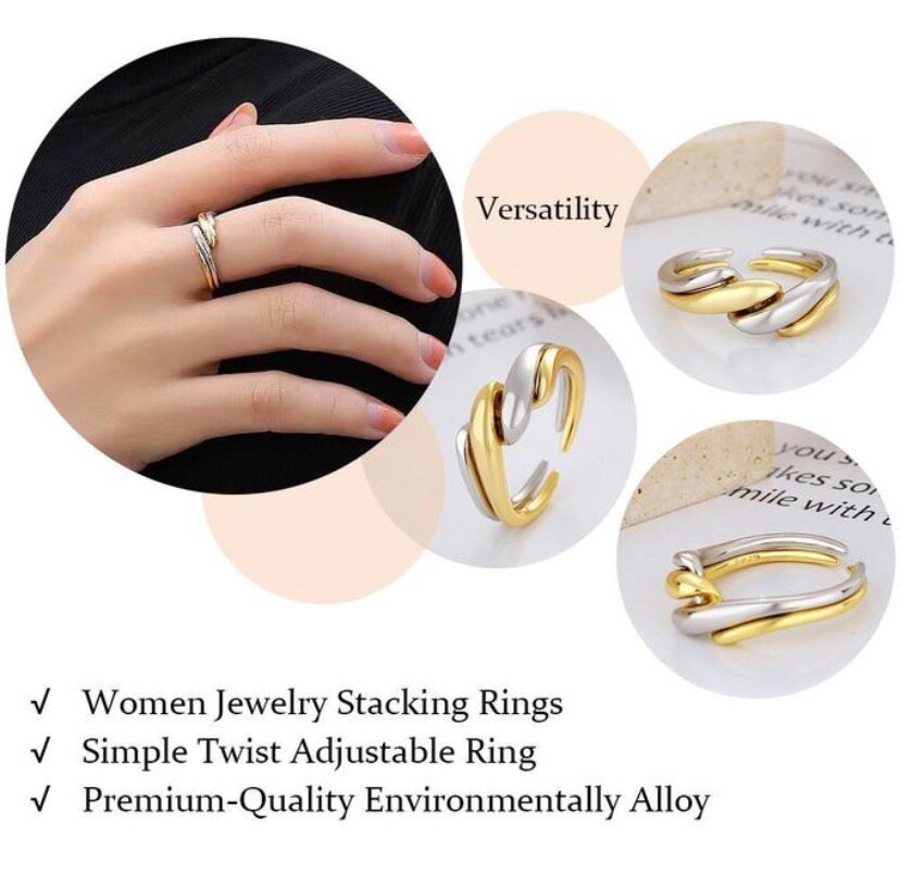 Bague réglable en alliage doré